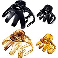 Los mejores  - 4 Piezas Clips de Pelo Agarre Grande de Pulpo Hebillas Agarre de Pelo para Cabello Grueso (4-0 cm y 8-5 cm- Marrón y…